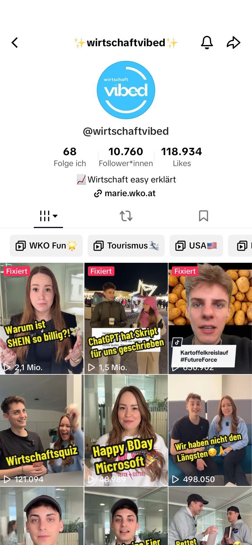 Bild: TikTok-Plattform wirtschaftvibed für die Gen Z